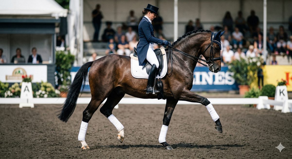Dressurpferd im Wettbewerb